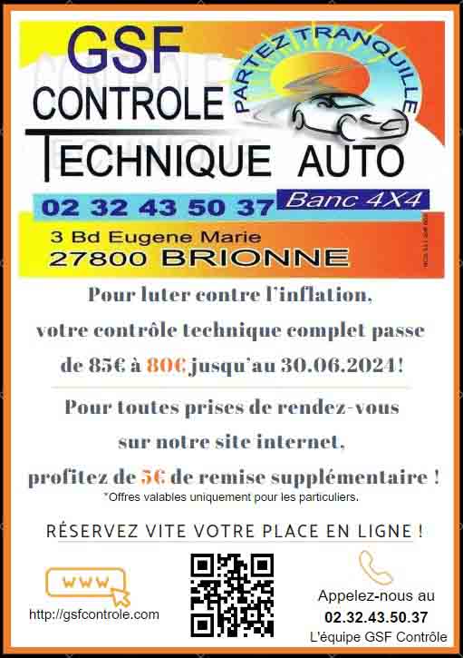 gsf contrôle brionne controle technique normandie promotion